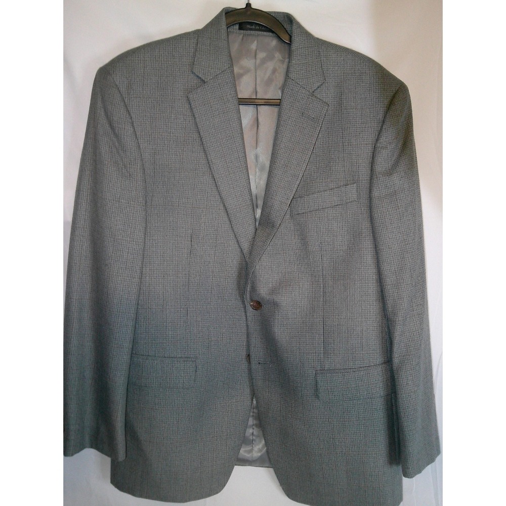 Lauren Ralph Lauren Mens Gray Plaid Two Button Blazer Sport Coat 40S